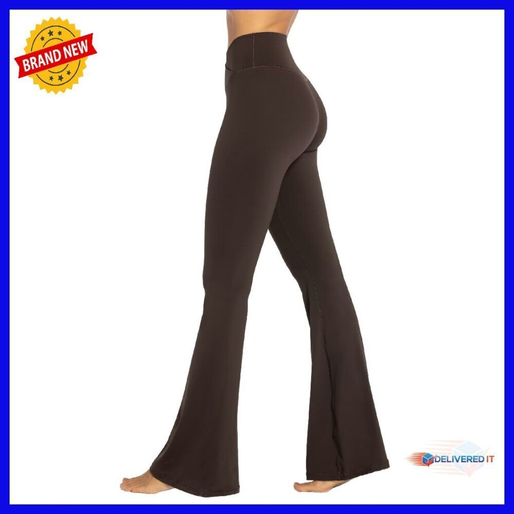 High Waist Flare Leggings Tummy Control Yoga Pants No Front Seam
